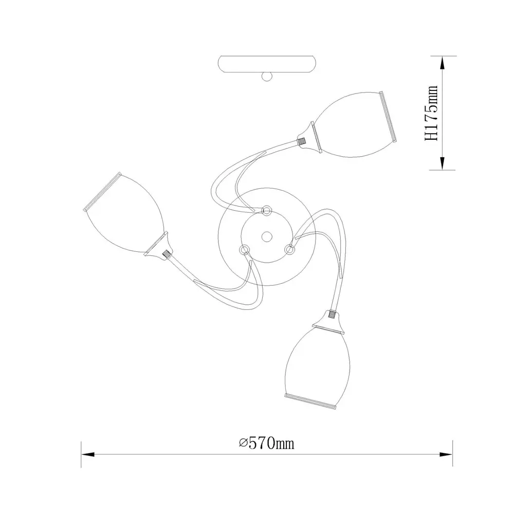 Люстра Эвита 3xE27x60 Вт, металл/стекло, цвет золото/белый WINK STLM-2155322 - Вид №8
