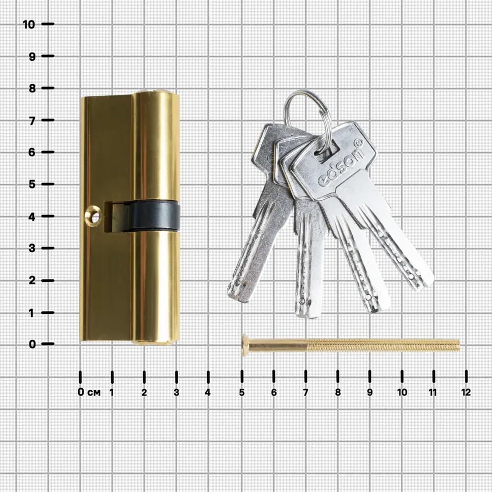 Цилиндр EDS-CYL 40x40 мм ключ/ключ цвет латунь EDSON STLM-2165160 - Вид №3