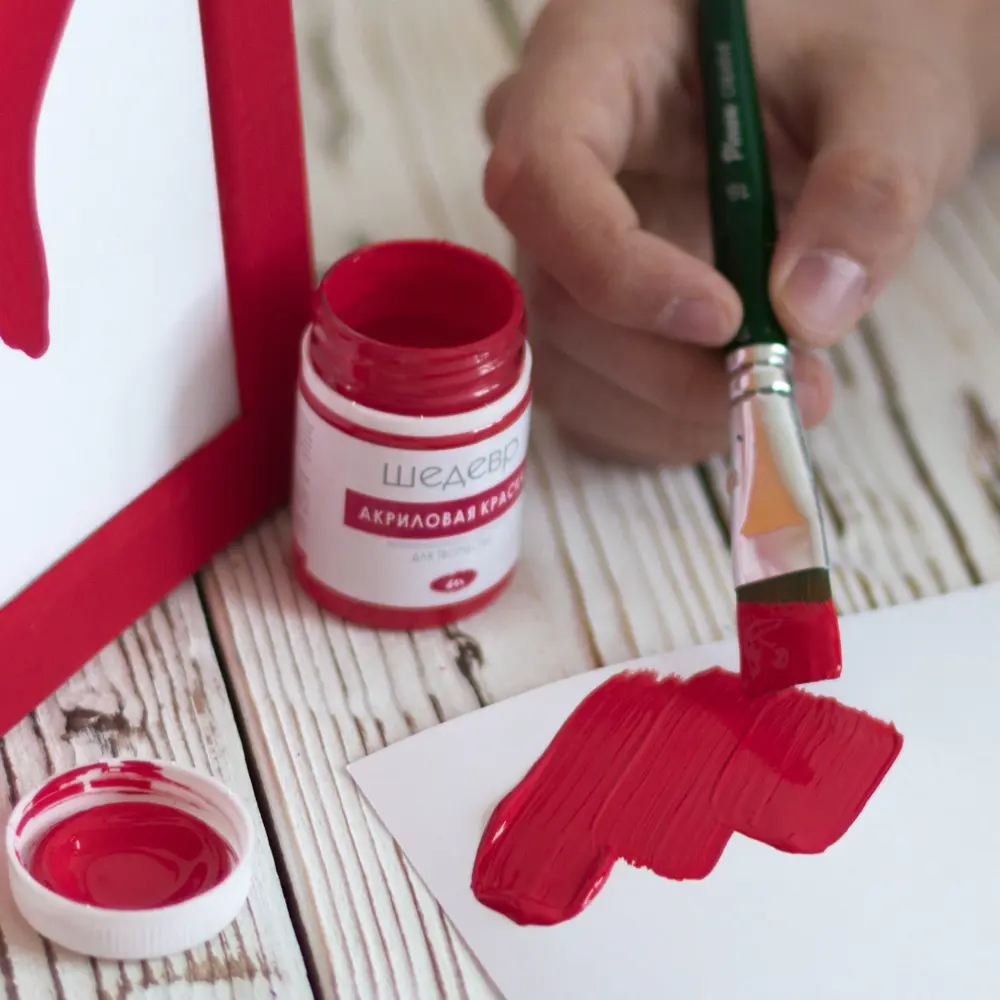 Краска акриловая Шедевр глянцевая цвет красный 60 г STLM-2002115 - Вид №4