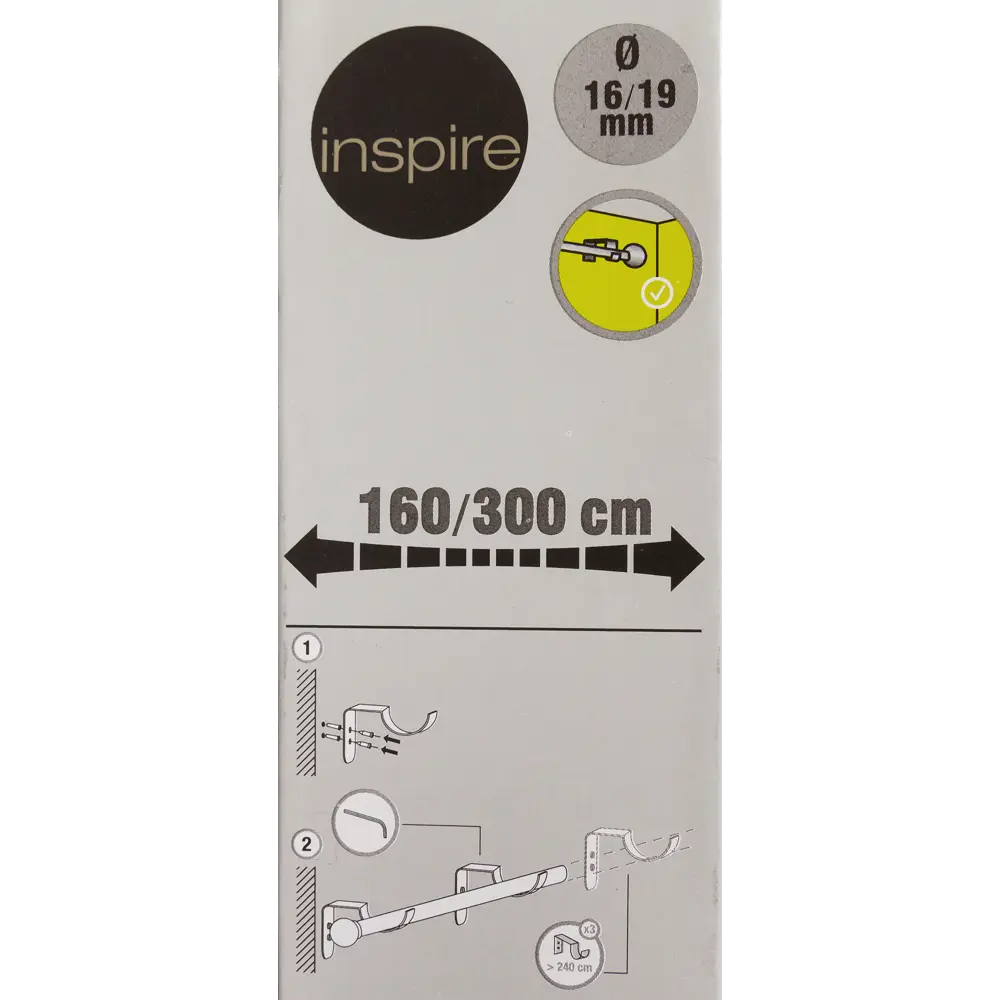 Карниз однорядный раздвижной Inspire Шар 160-300 см цвет белый STLM-2179430 - Вид №6