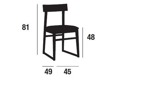 Деревянный стул сани с мягким сиденьем XLINE 1440 ARCH-00072684 - Вид №1