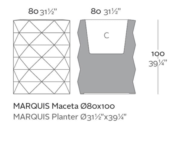 Яркий высокий садовый горшок Vondom Marquis ARCH-00005317 - Вид №6