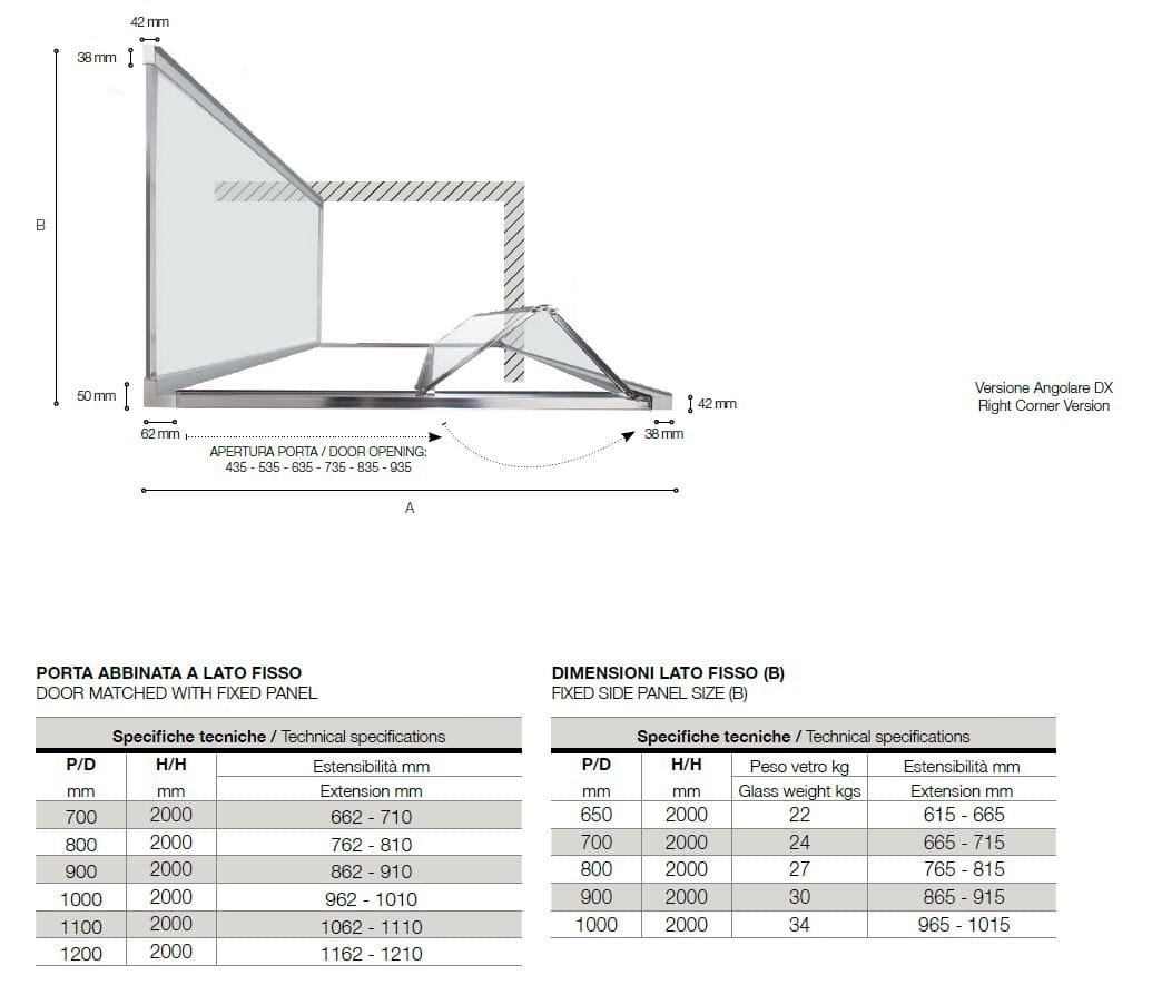 Алюминиевая и стеклянная угловая душевая кабина с раздвижной дверью TAMANACO FPS30 ARCH-00098019 - Вид №5