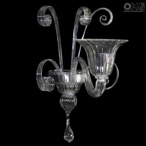 1252 ORIGINALMURANOGLASS Настенный светильник Бра Фоскари Кристал - Пастораль - муранское стекло OMG 25 см