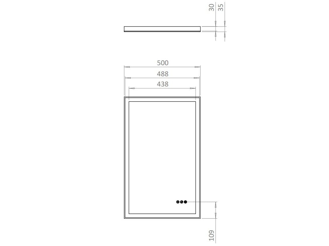 Прямоугольное зеркало со встроенным настенным освещением CROSSWATER DUNE ARCH-00060970 - Вид №3