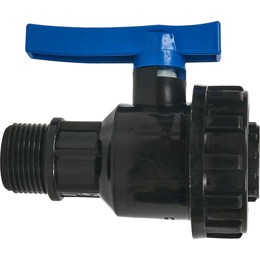 Кран шаровой прямой ТПК-Аква DN20 PN16 1"x3/4" НР/ВР полипропилен ручка флажок 85358417 STLM-2071314  - Вид №1