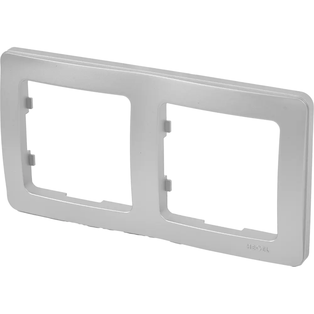 Рамка для розеток и выключателей Hegel Мастер 2 поста цвет серебро STLM-2153592