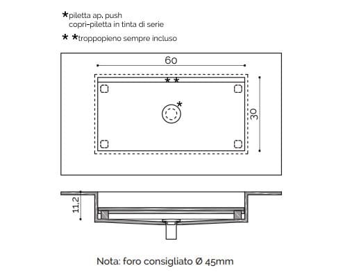 Подвесная раковина Corian® с столешницей Acquapazza Corian ® elements ARCH-00020045 - Вид №1