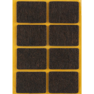 Фетровый самоклеящийся пункт 25x35 мм, прямоугольные, войлок, цвет коричневый, 8 шт.