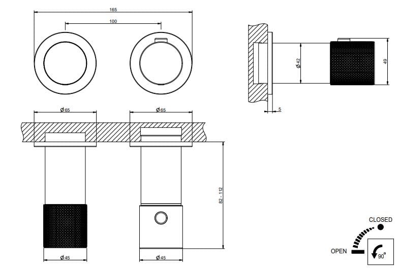 Хром латунь термостатический смеситель для душа Gessi Habito ARCH-00131423 - Вид №2
