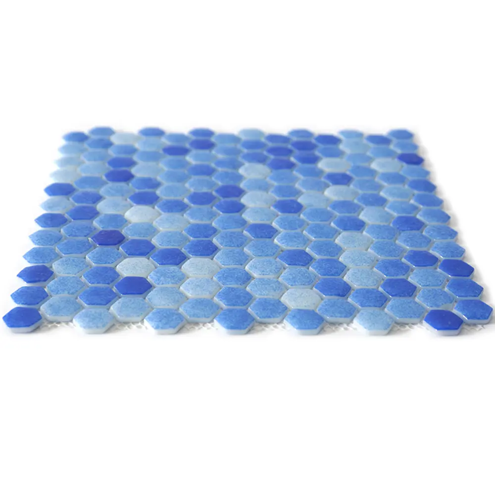 Мозаика стеклянная Natural STP-BL010-HEX 29x29 см цвет синий Santreyd Steppa STLM-2142919 - Вид №4