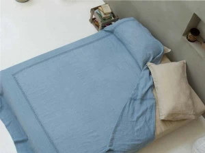 LA FABBRICA DEL LINO Скоординированная однотонная кровать с вышивкой из льна Decor