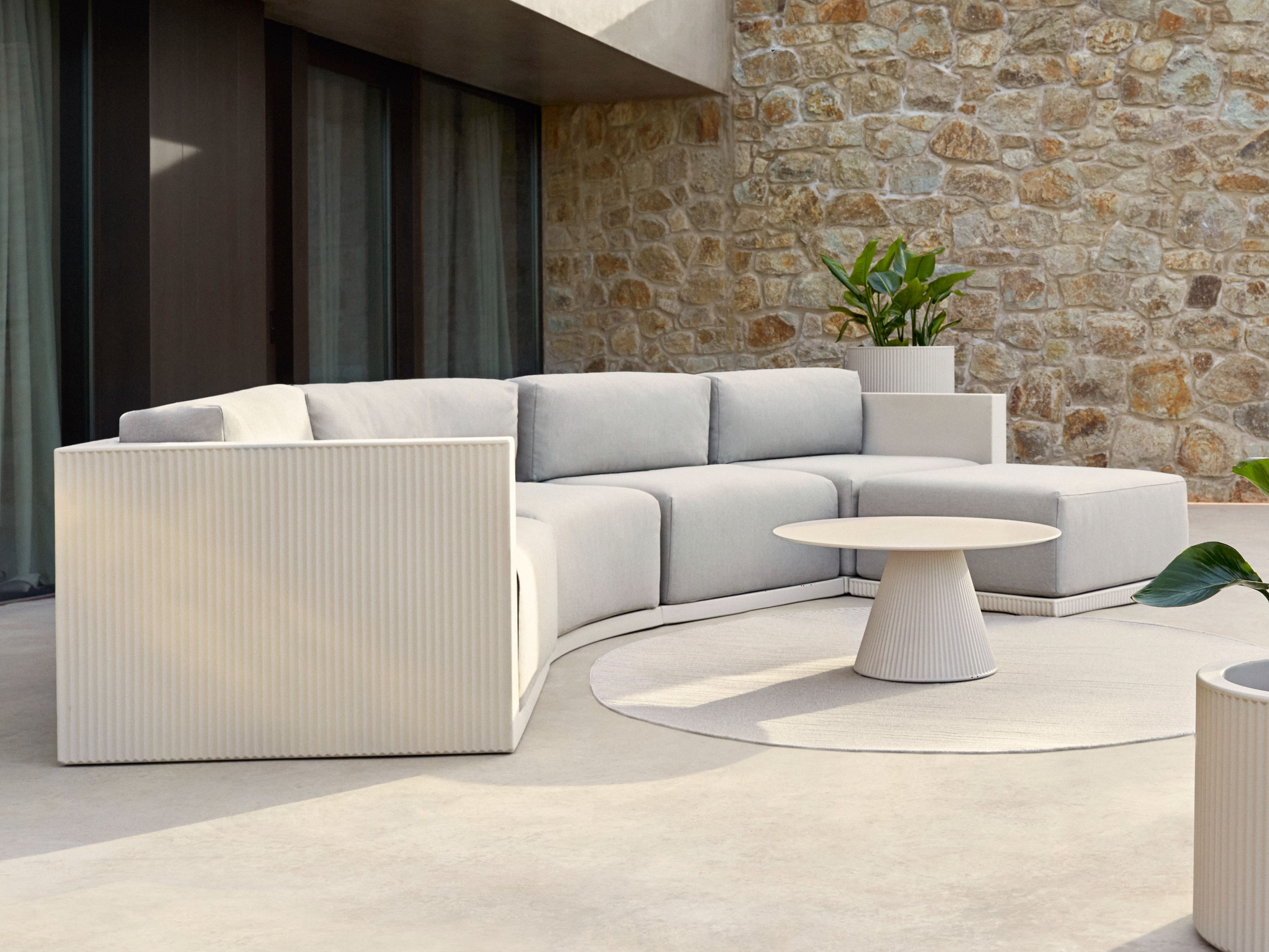 Модульный тканевый садовый диван с полуостровом Vondom ARCH-00146621 - Вид №1