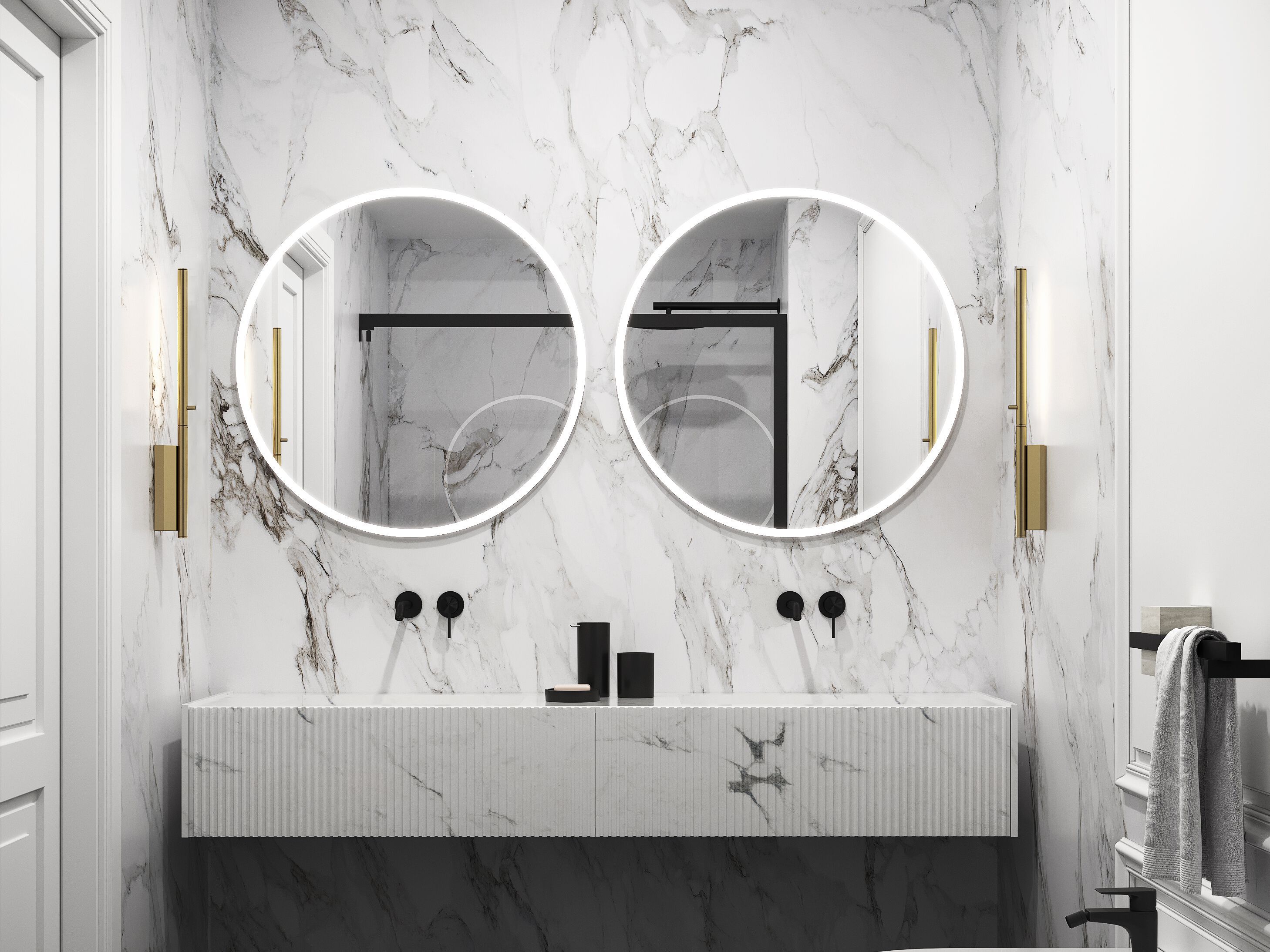 Латунный светодиодный настенный светильник для ванной комнаты CVL Luminaires ссылка ARCH-00038828 - Вид №5