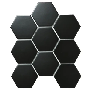 91535512 Декоративная мозаика Starmosaic Hexagon big black matt 1236089 25.6x29.5см цвет Черный STLM-1330136