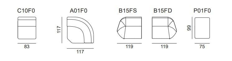 Модульный тканевый диван AERRE ITALIA Sibilla ARCH-00092400 - Вид №4