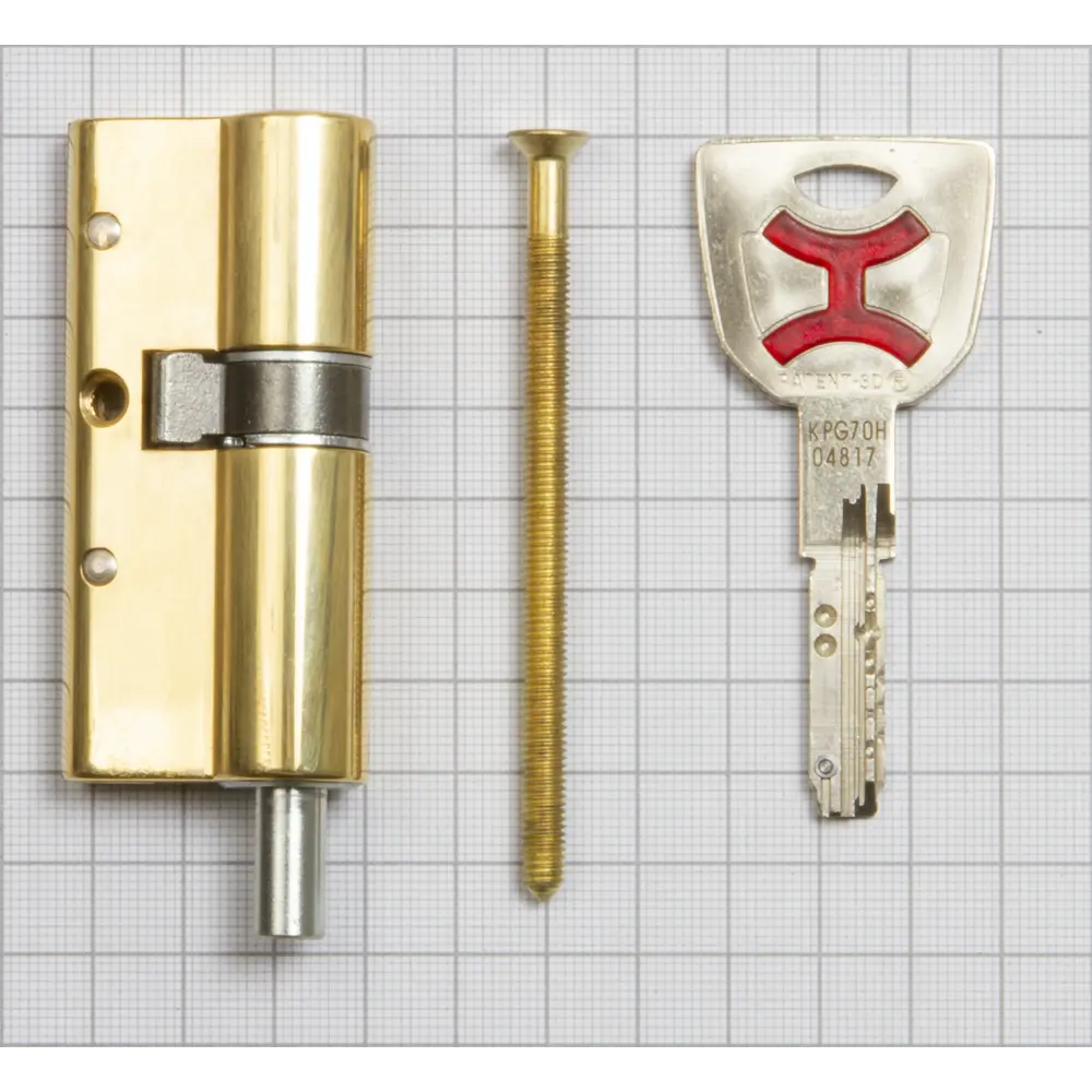 Цилиндр Cisa AP4S 0P3S2-29.66, 40x10x40 мм, ключ/шток, цвет латунь, без вертушки STLM-2175268 - Вид №2