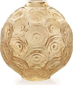 10600307 Lalique Ваза для одного цветка золотая Anemones Хрусталь