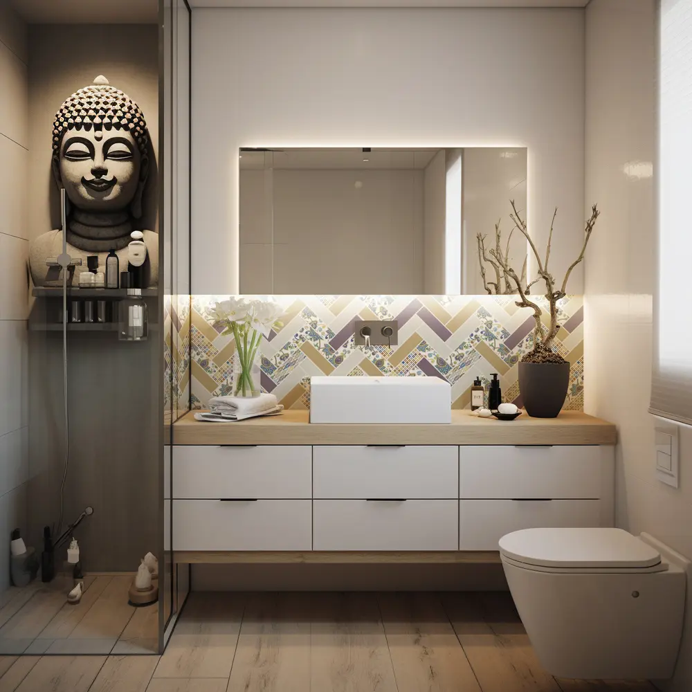 Стеновая панель ПВХ Восток бежевый 600x918x3 мм Santreyd STLM-2062451 - Вид №4