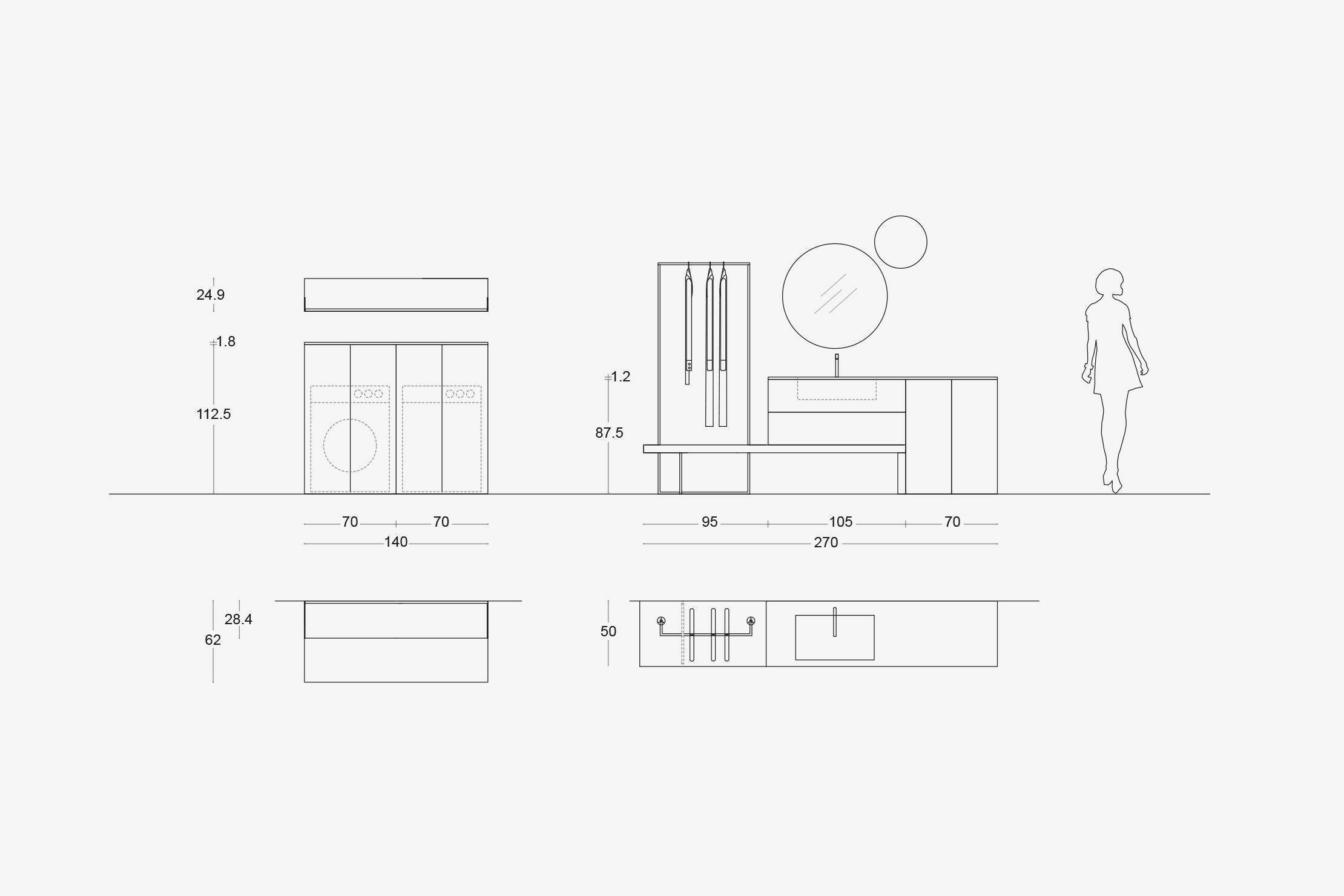 Деревянный шкаф для белья ARCOM I_WASH ARCH-00144492 - Вид №5