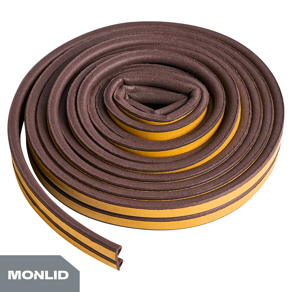Уплотнитель EPDM для окон и дверей самоклеящийся Monlid P-профиль 6 м цвет коричневый STLM-2015510 - Вид №3
