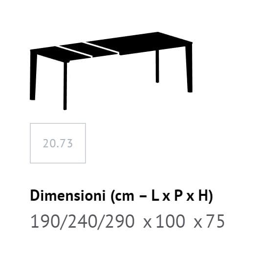 Выдвижной металлический и меламиновый обеденный стол Bontempi Casa ECHO IN ARCH-00150158 - Вид №8