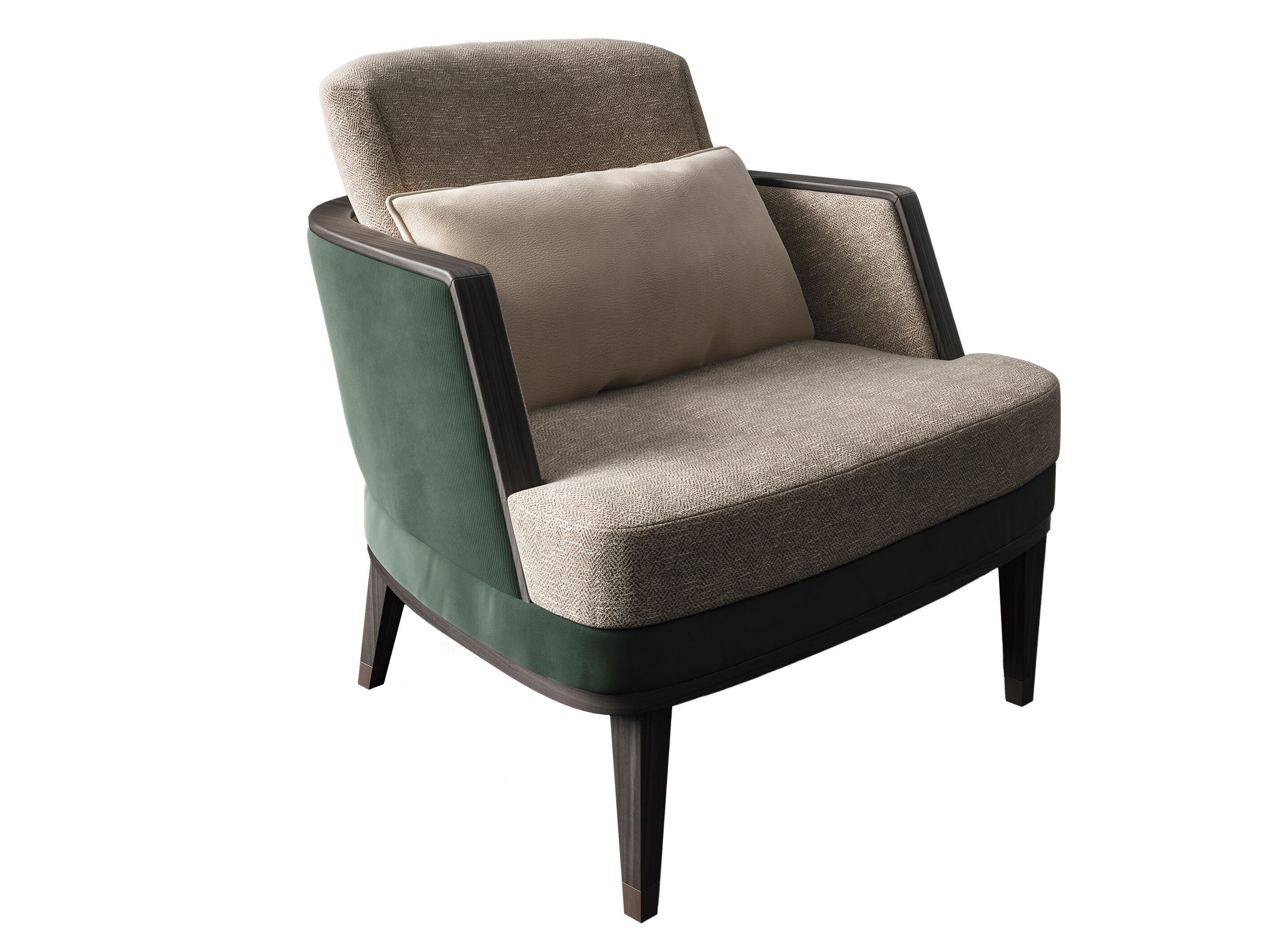 Кожаное и тканевое кресло с подлокотниками CPRN HOMOOD Dragonfly ARCH-00128484