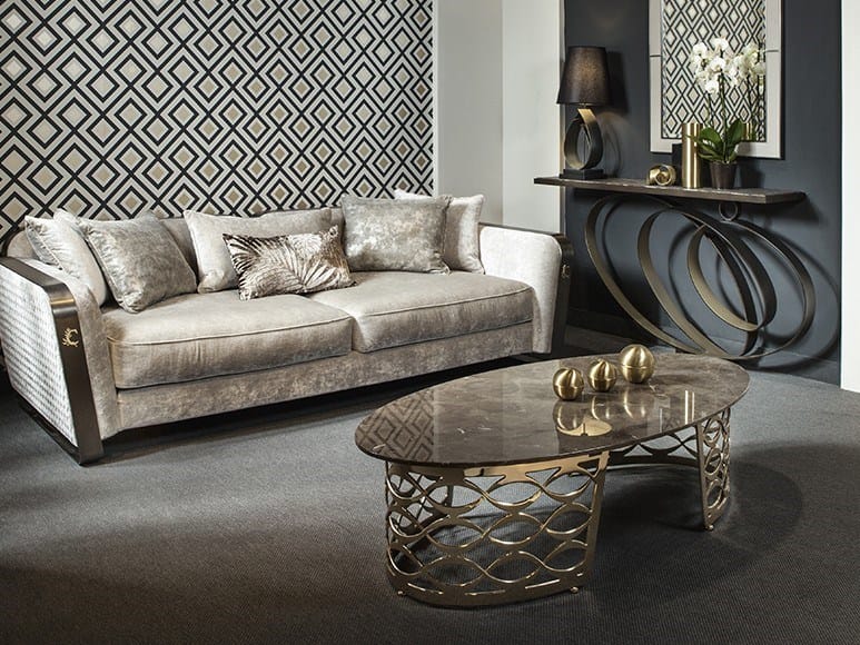 Овальный мраморный журнальный столик для гостиной Cantori Isidoro ARCH-00031547 - Вид №1