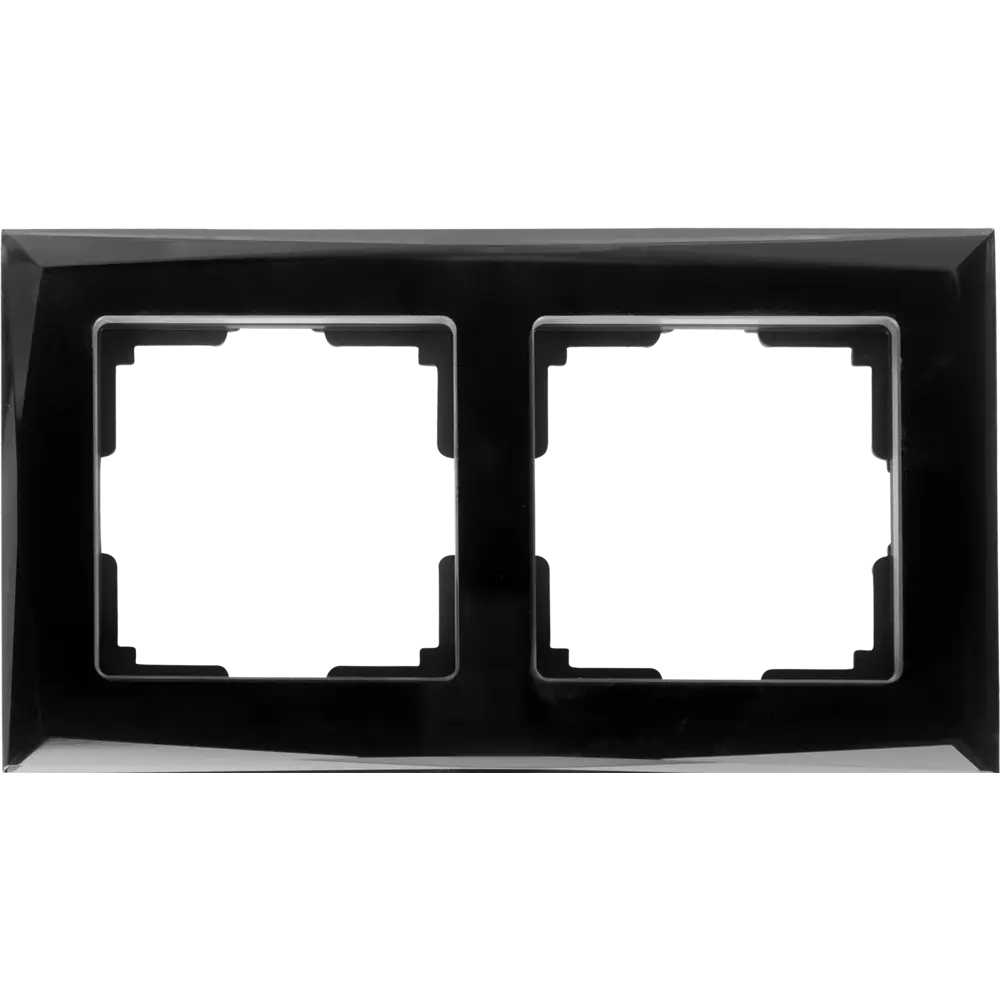 Рамка для розеток и выключателей Werkel Diamant 2 поста, цвет чёрный STLM-2085733