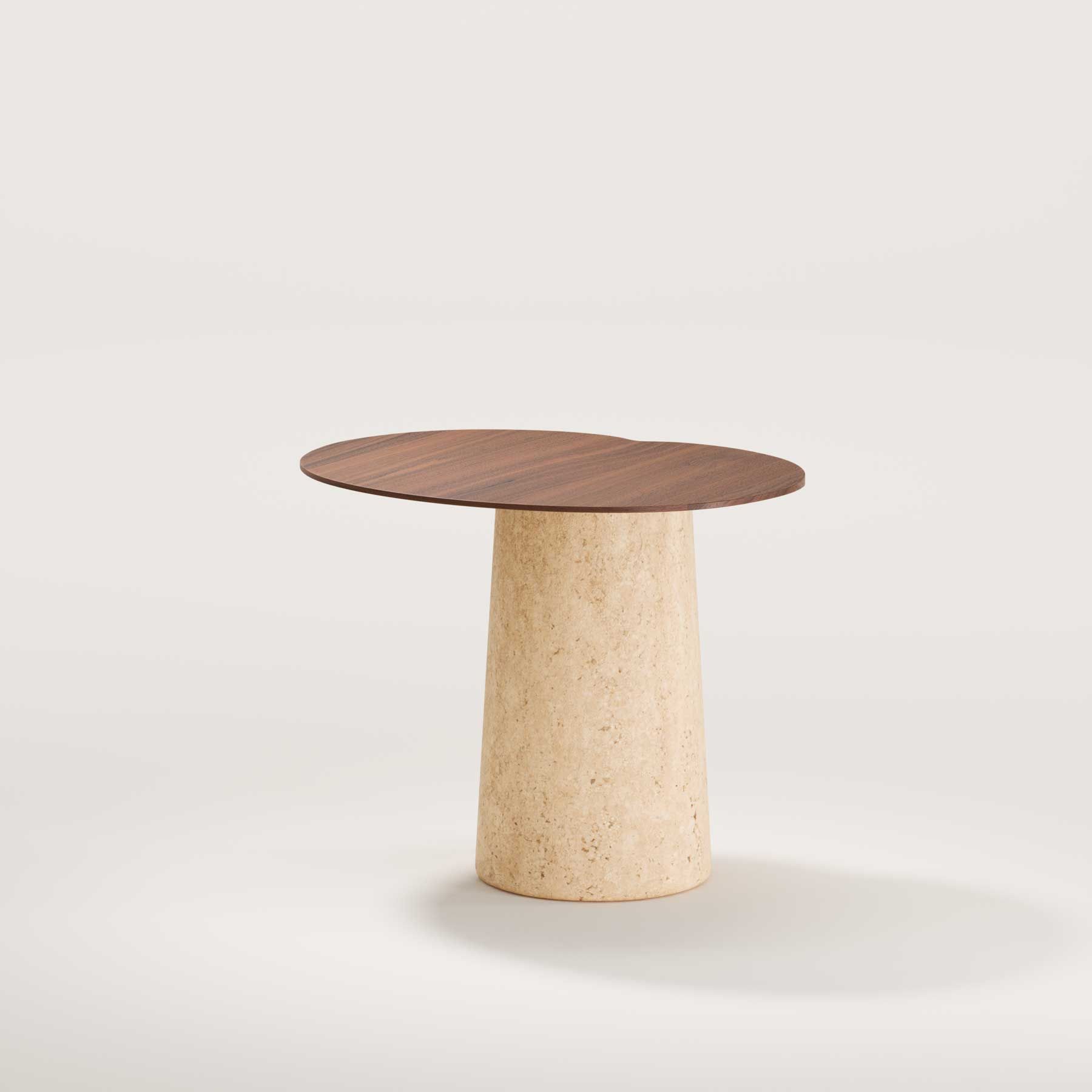 Высокий овальный журнальный столик из дерева и травертина Wewood Anchor ARCH-00147099 - Вид №9