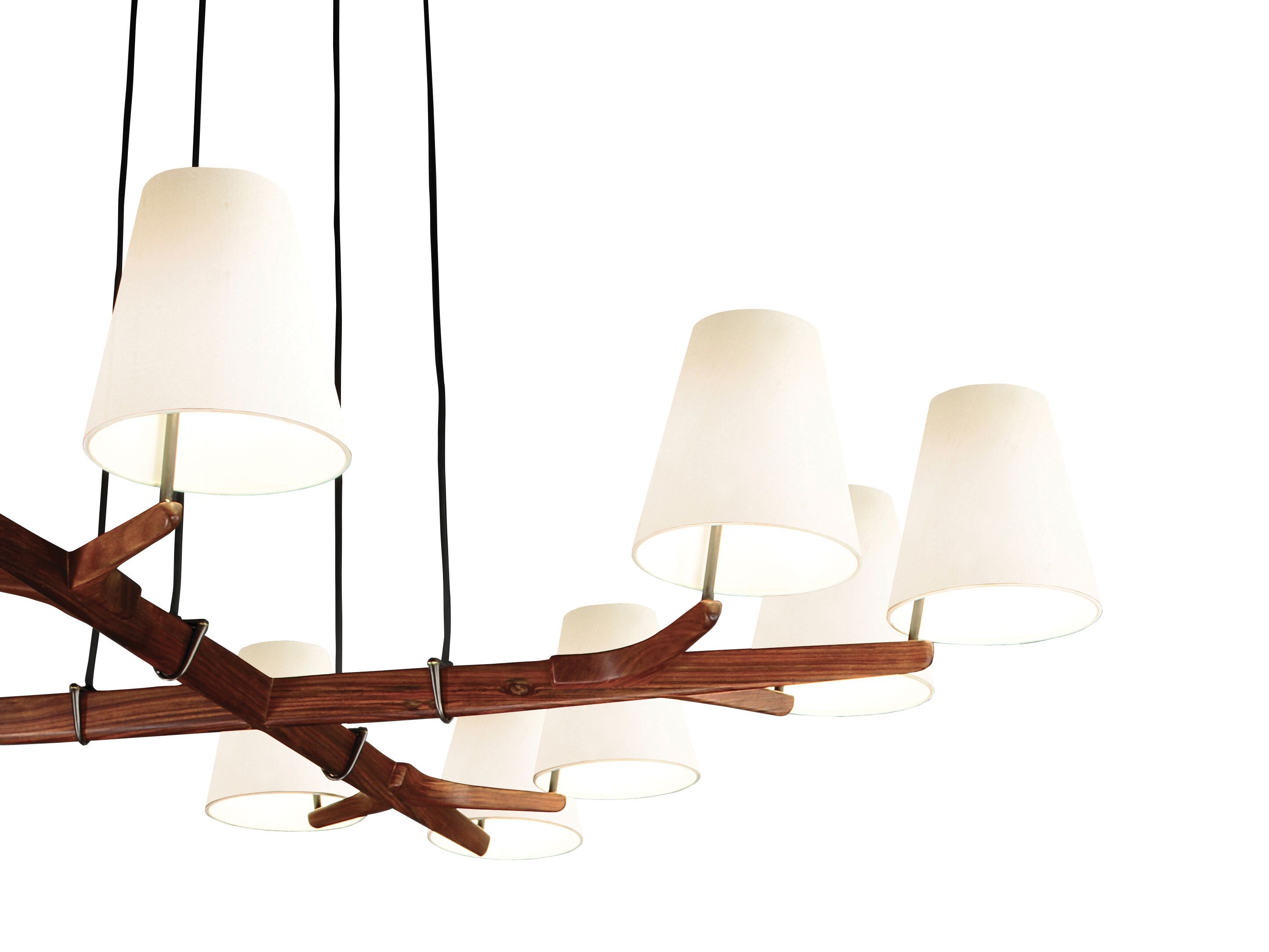 Подвесной светильник из дерева и шелка Kalmar HOLZSTERN ARCH-00128508 - Вид №1