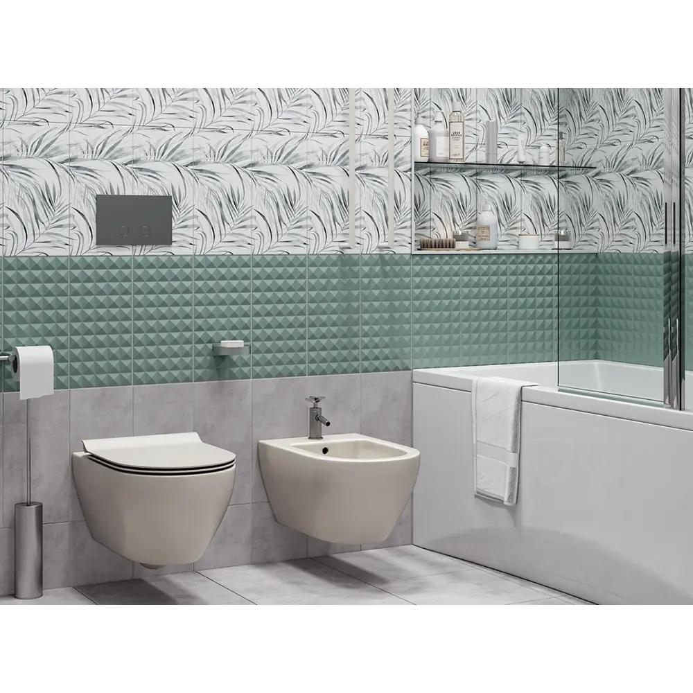 Плитка настенная рельефная Culto Asana Mint H 20x40 см 1.2 м² цвет ментоловый STLM-2134906 - Вид №4