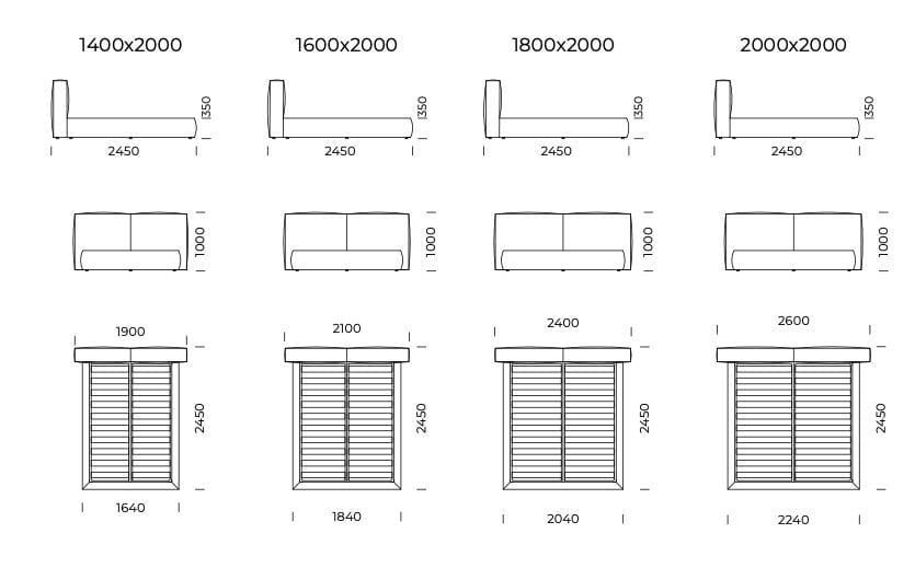 Двуспальная мягкая кровать для хранения ткани Nobonobo Umo ARCH-00127815 - Вид №6