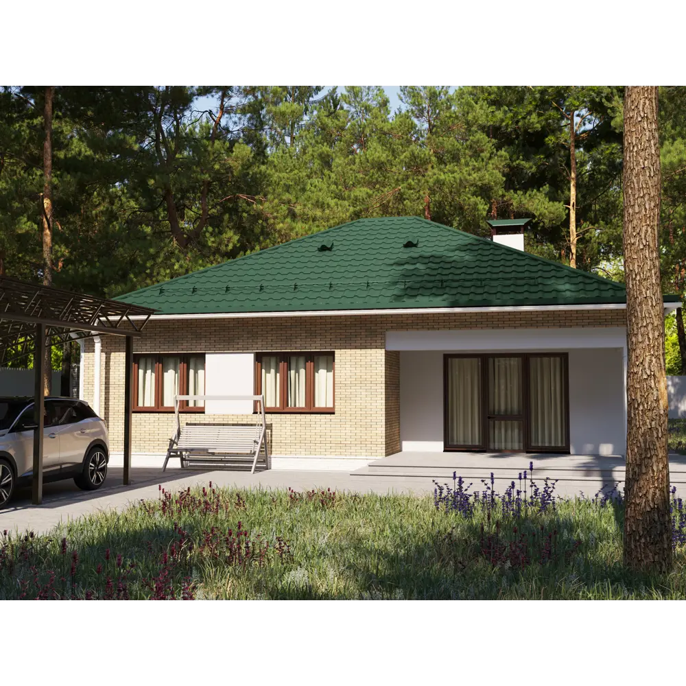 Металлочерепица 0.5 мм ГОСТ 500x1180 мм RAL 6005 зеленый Santreyd STLM-2023312 - Вид №3