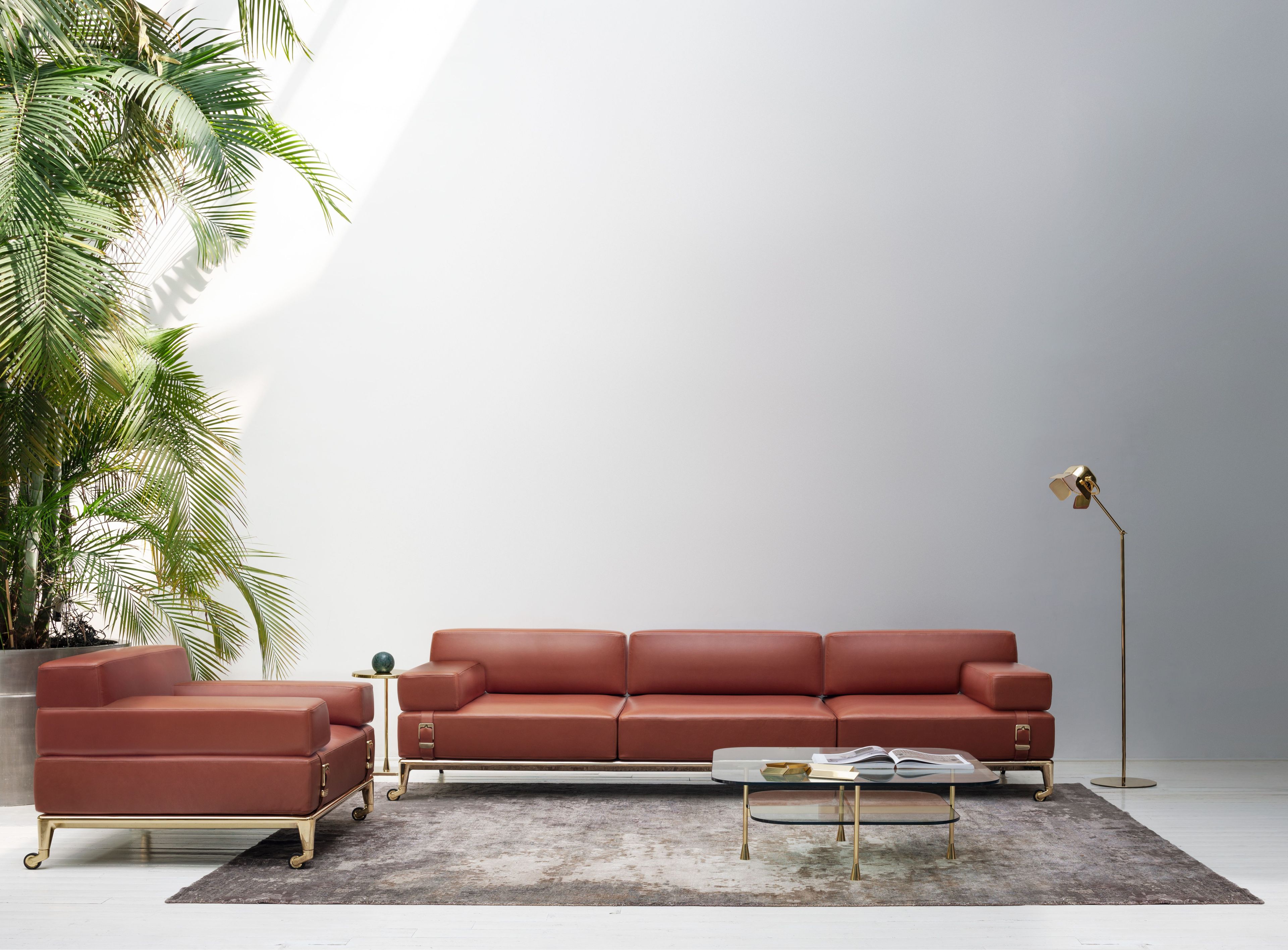 2-местный кожаный диван с колесами GHIDINI1961 Шейкер ARCH-00081915 - Вид №1