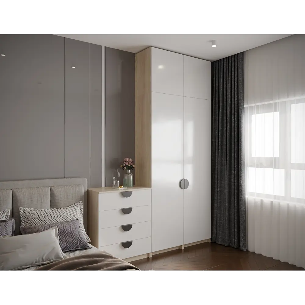 Дверь для шкафа Лион 39.6x193.8x1.6 см ЛДСП цвет белый лак 89358739 STLM-2039556 Santreyd - Вид №12