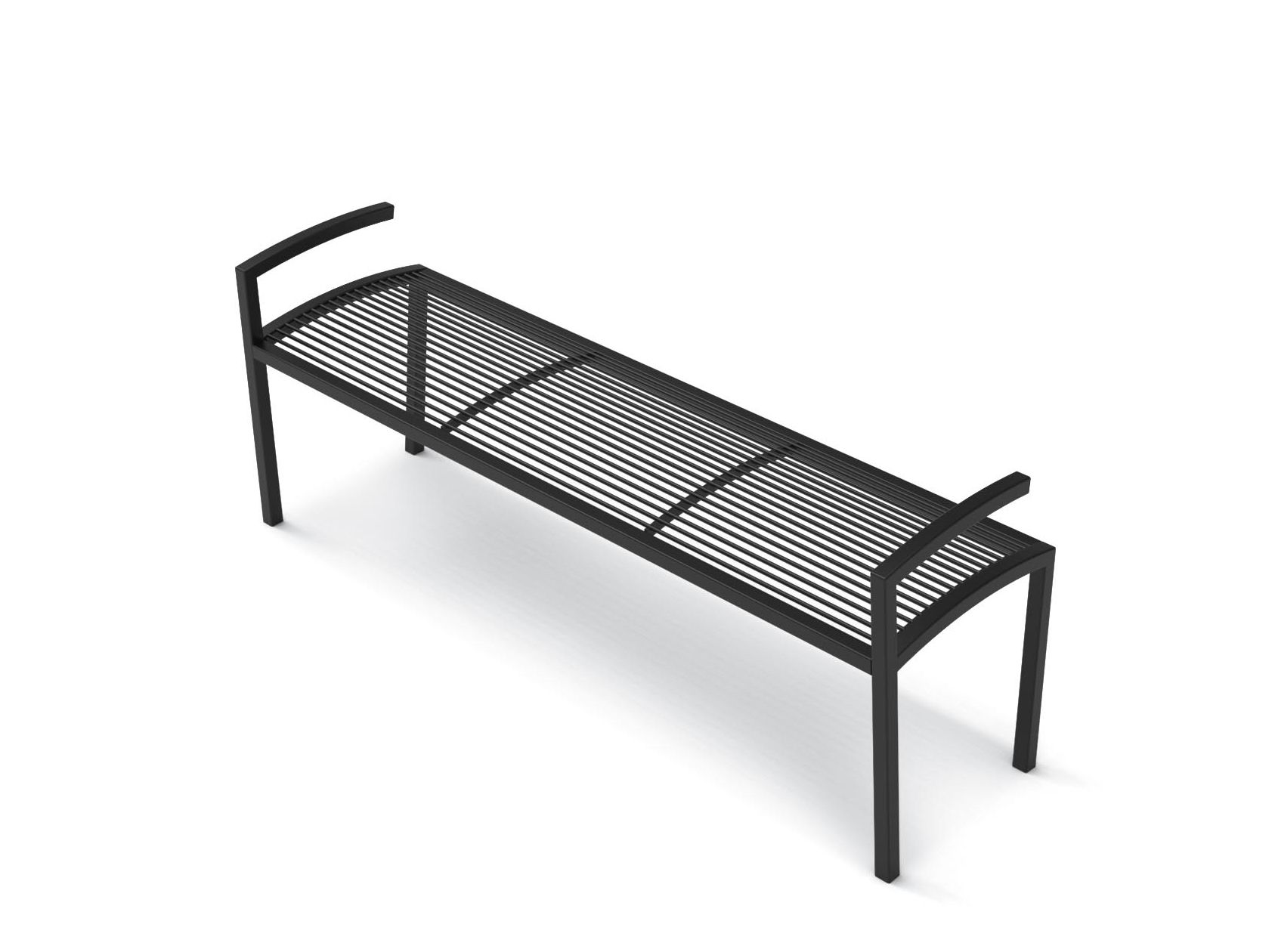 Оцинкованная стальная скамья с подлокотниками без спинки City Design ARCH-00022248