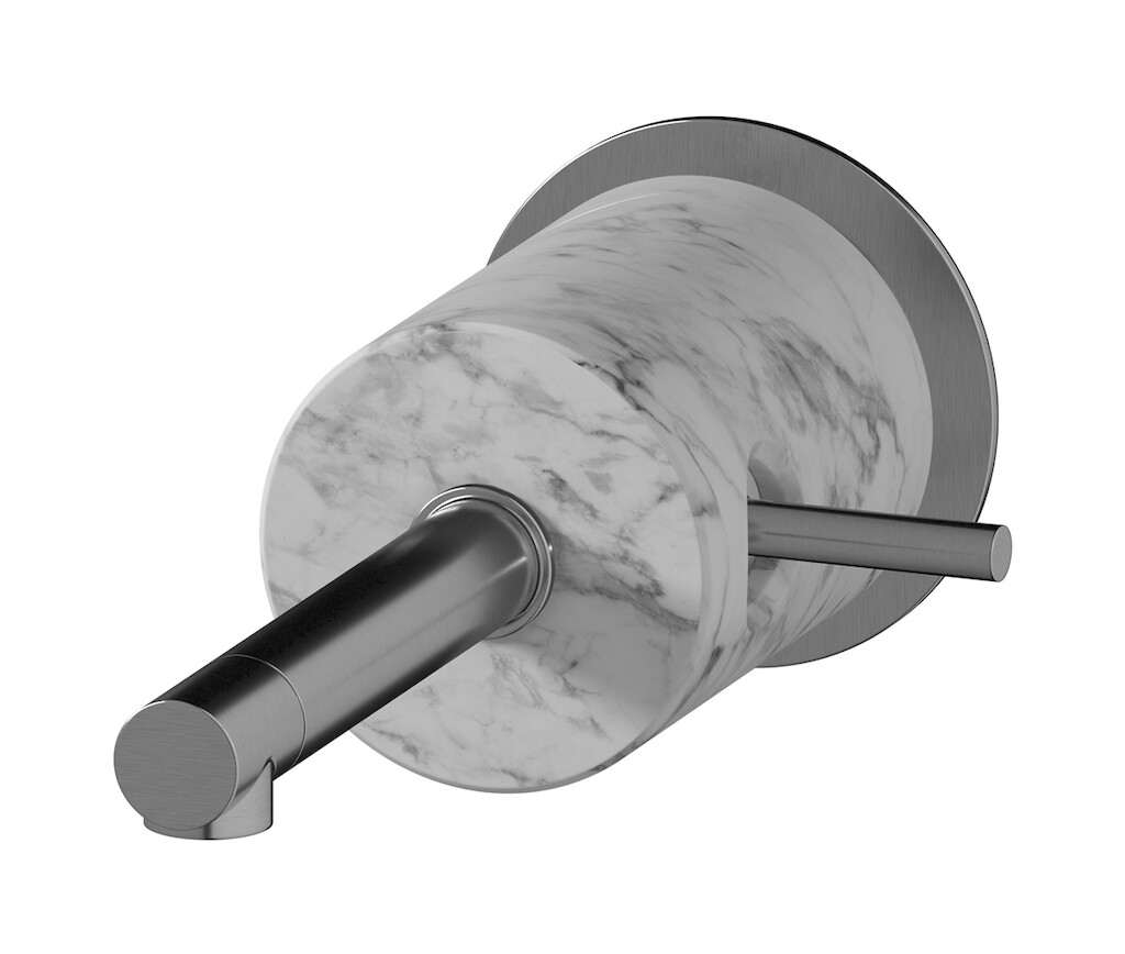 Встроенный в стену смеситель для раковины на 1 отверстие в комплекте с донным клапаном WE ARE IB mm209ss_1 Brushed Nickel Marmo