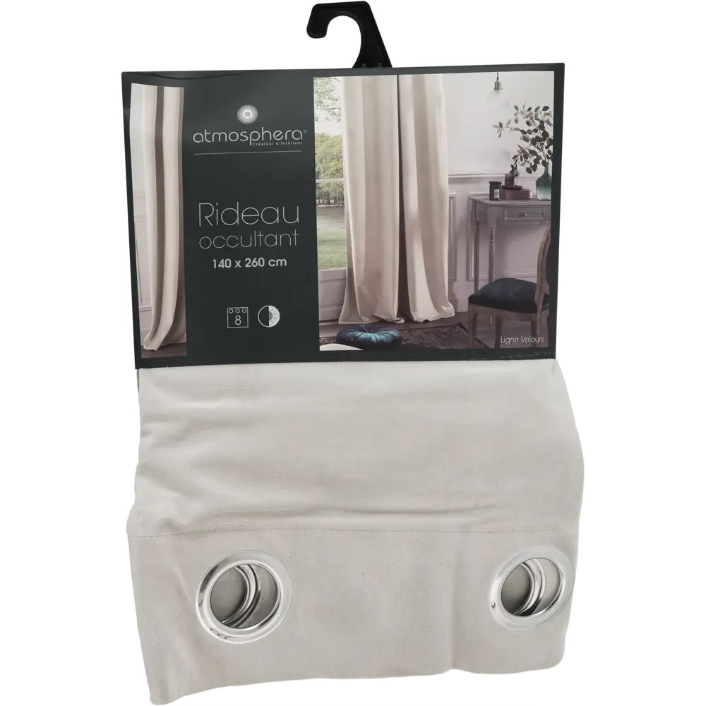 Штора на люверсах Vel димаут, 140x260 см, цвет экрю Atmosphera STLM-2078919 - Вид №5