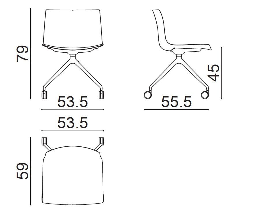 Стул из Папершелла с колесами Arper Catifa Paper ARCH-00140059 - Вид №3