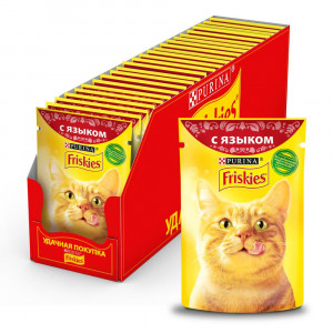 ПР0051851*24 Корм для кошек с языком в подливе, пауч 85 г (упаковка - 24 шт) Friskies