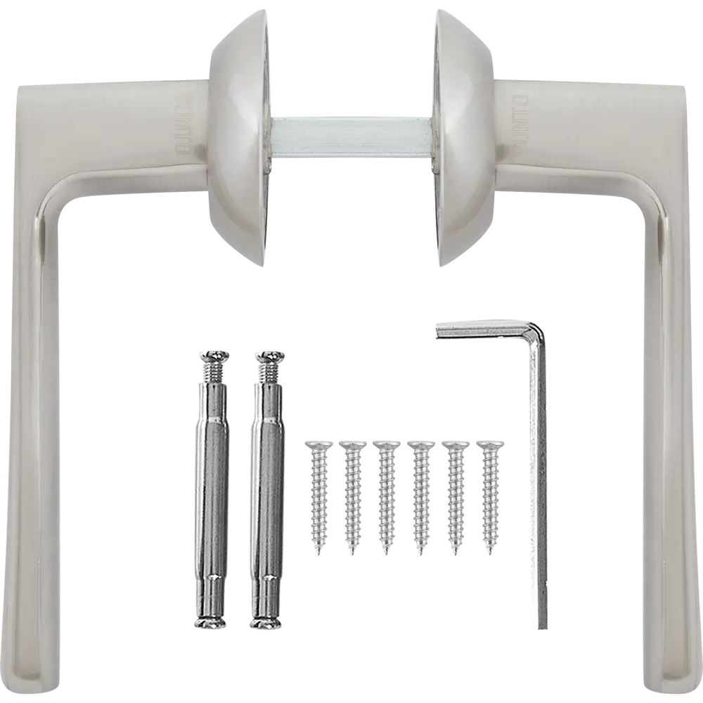 Дверные ручки Punto Ergo без запирания цвет матовый никель/хром STLM-2056309 - Вид №1