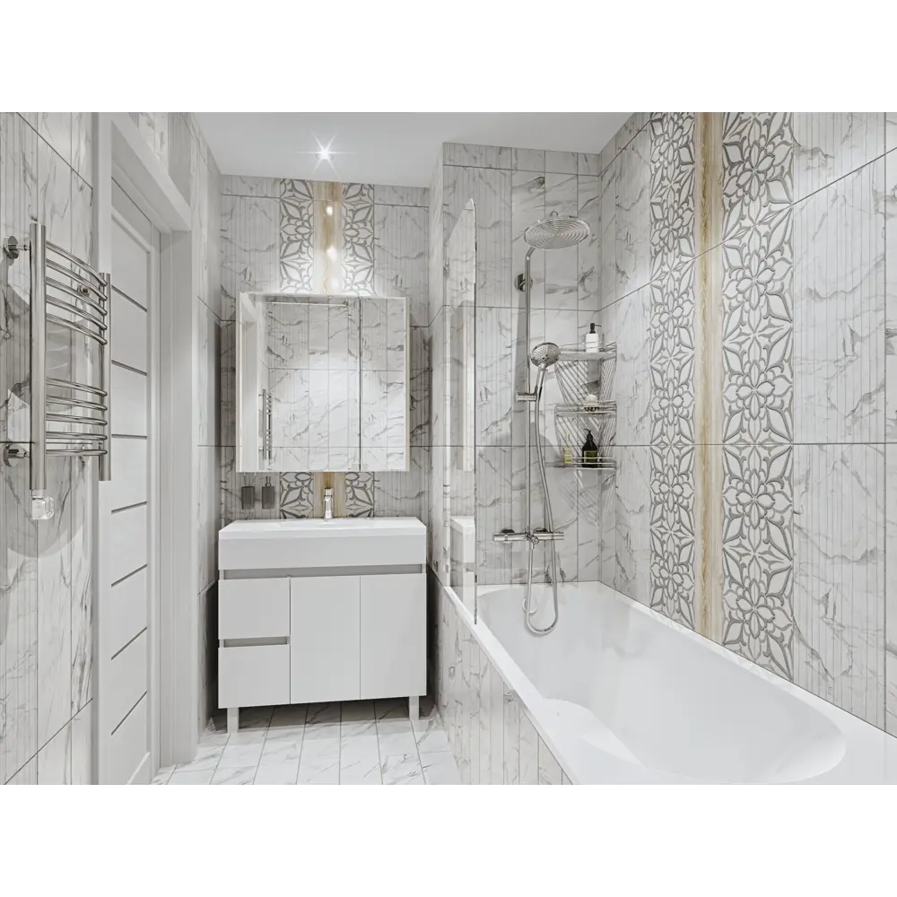 Керамогранит Belani Marble 59.7x14.8 см 1.325 м² цвет белый STLM-2132735 - Вид №5