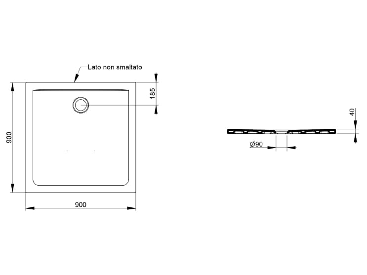 Керамический нескользящий квадратный поддон для душа Ceramica Dolomite SQUASH ARCH-00031394 - Вид №5