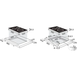 Индукционная варочная панель Brandt BPI6362B 59 см 4 конфорки цвет черный