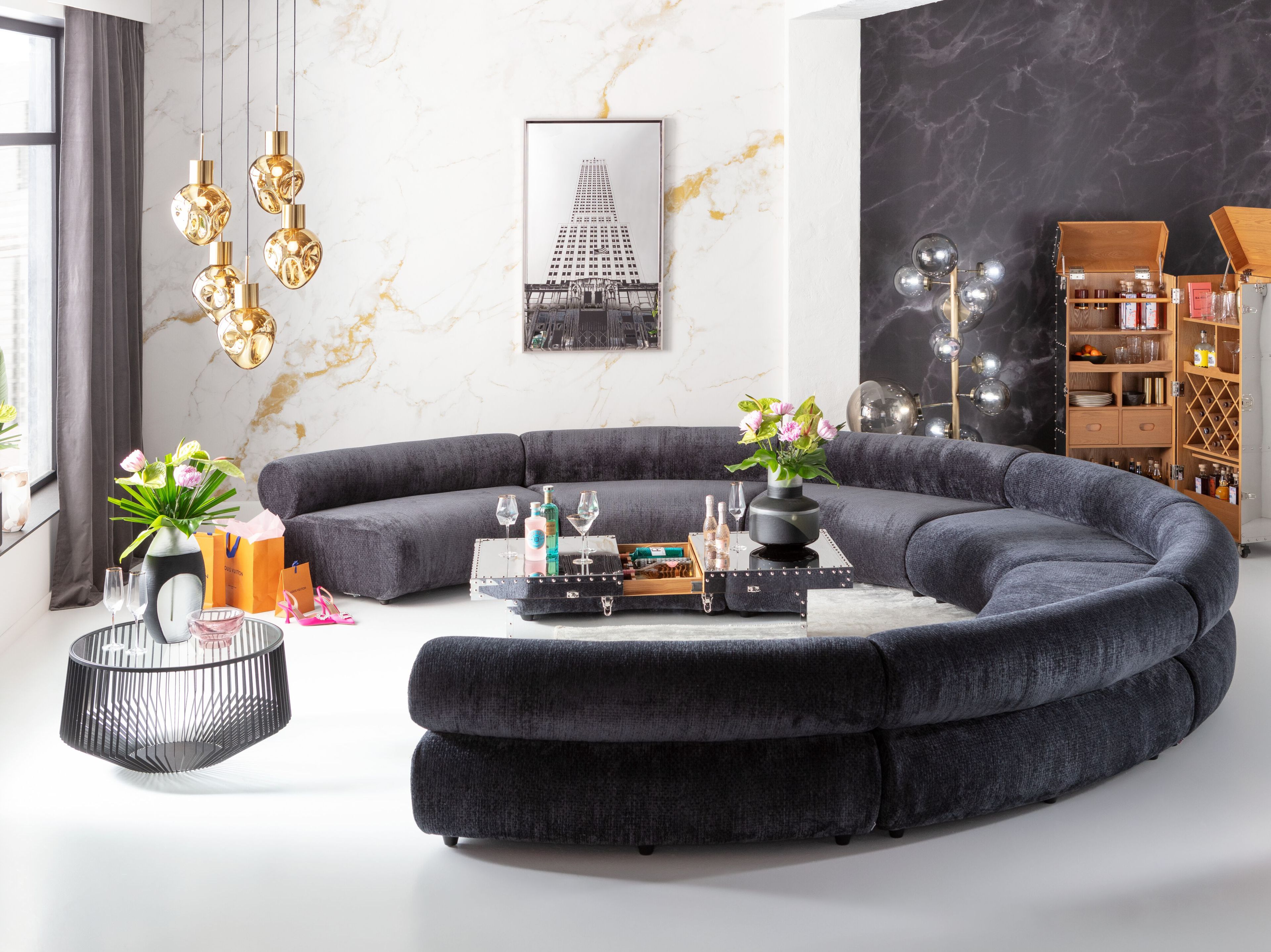 Модульный изогнутый диван из ткани KARE Design CIAO ARCH-00061424 - Вид №4