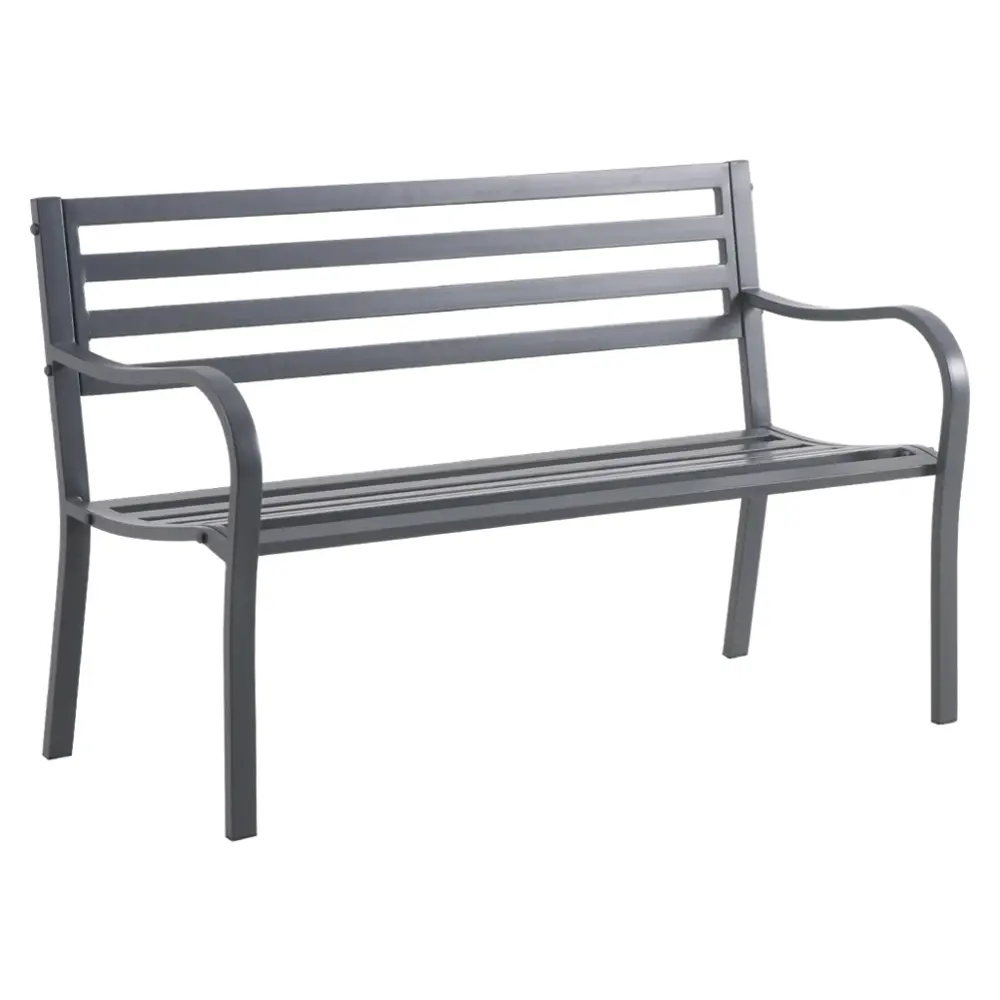 Скамья садовая 128x56x81 см сталь антрацит Santreyd Товар без серии STLM-2021194 - Вид №3