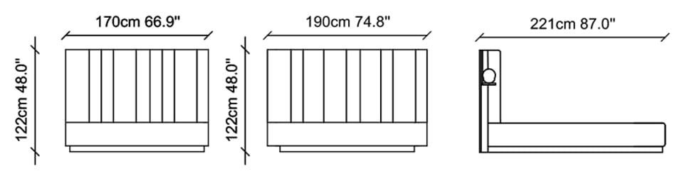 Двуспальная кровать для хранения ткани со встроенным освещением NDESIGN румяна ARCH-00117053 - Вид №3
