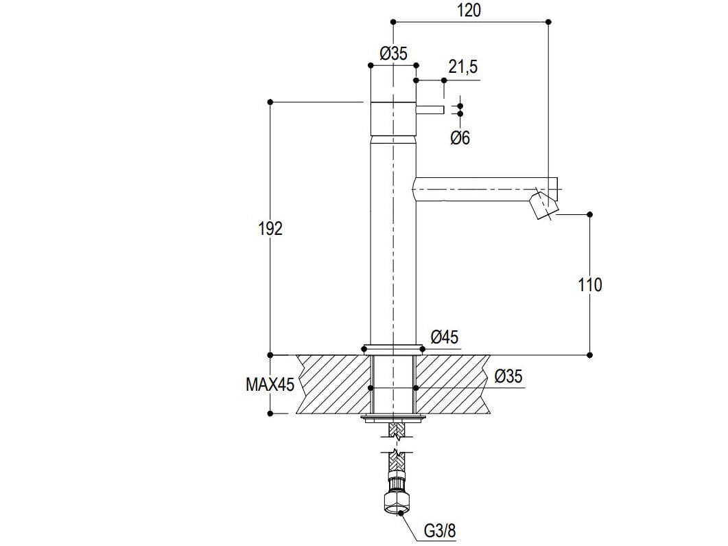 Смеситель для раковины из нержавеющей стали Ritmonio Diametro35 Inox ARCH-00115671 - Вид №5