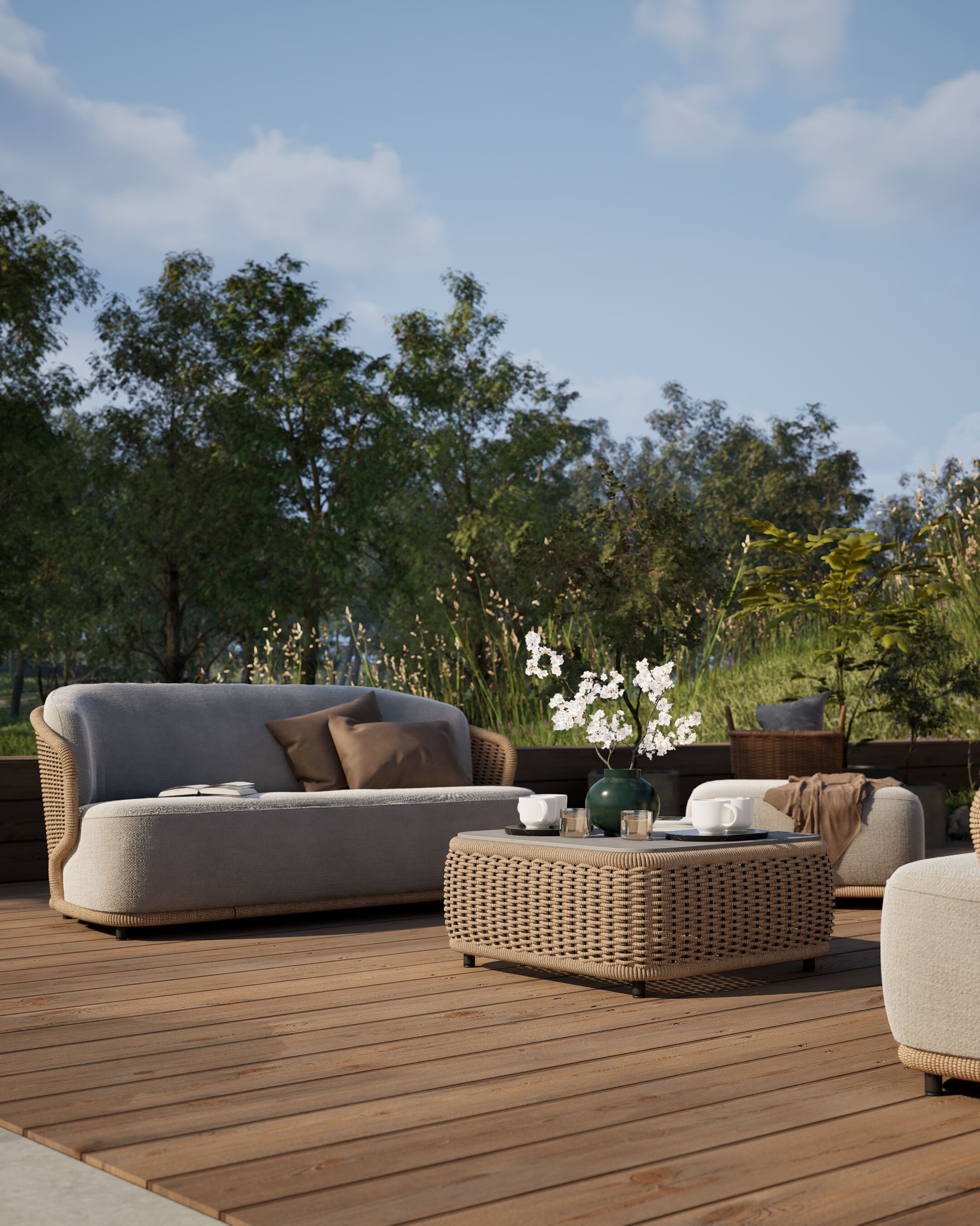 3-местный тканевый садовый диван DRIGANI Aura ARCH-00035209 - Вид №2